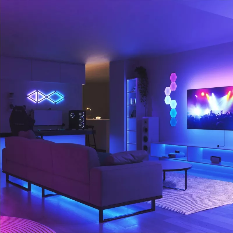 Iluminação ambiente Nanoleaf NF082K02-52LS Painel plano Kit de iluminação ambiente 2,16 m (85)