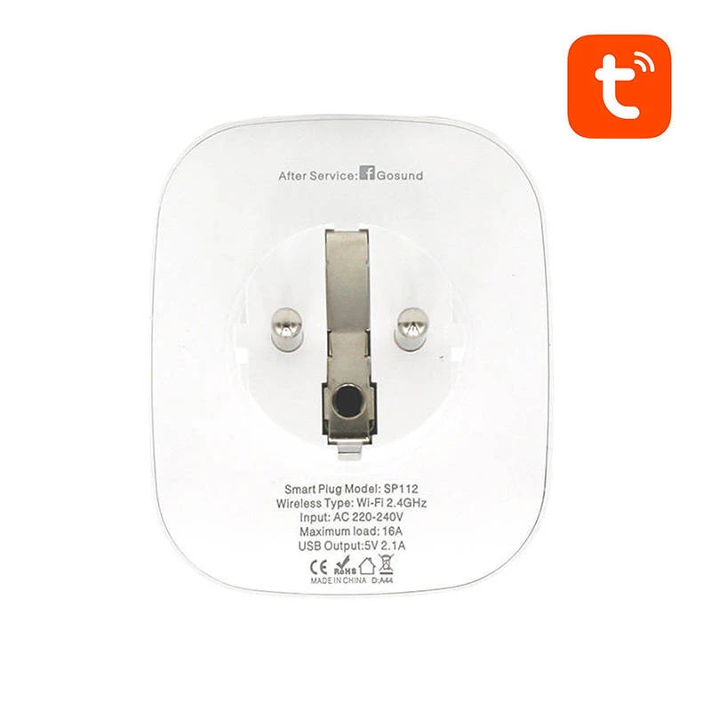 Tomada inteligente WiFi Gosund SP112 2xUSB, 16A, Tuya