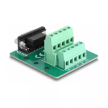 DeLOCK D-Sub 9 pinos fêmea para barra de terminais para calha DIN 51 mm 58 mm 30 mm