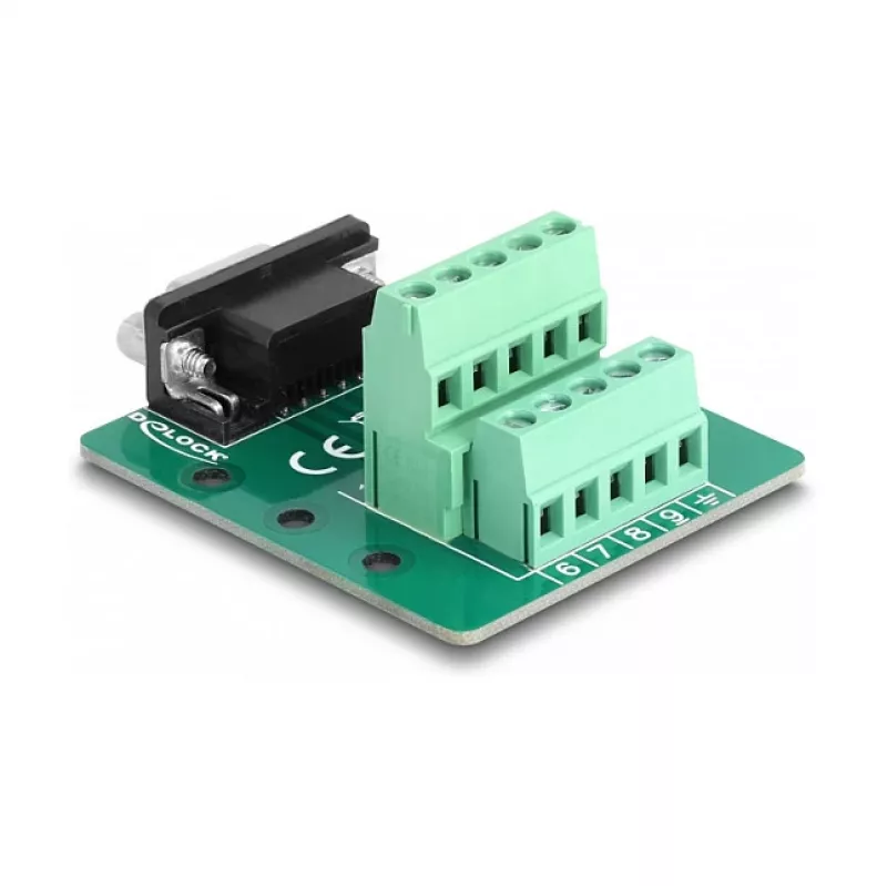 DeLOCK D-Sub 9 pinos fêmea para barra de terminais para calha DIN 51 mm 58 mm 30 mm