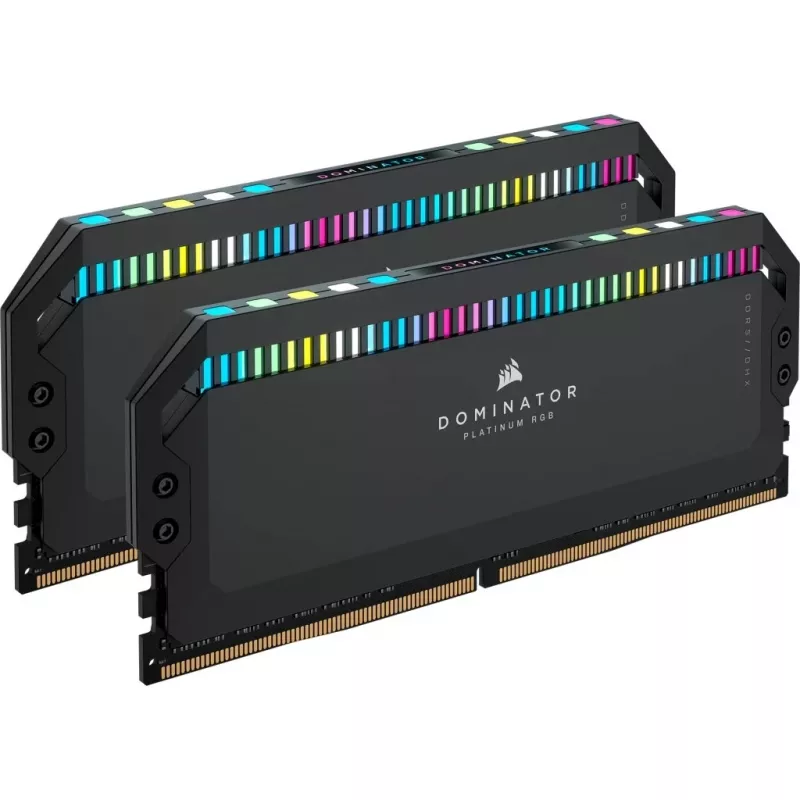 32 GB Corsair DIMM 6200 (2x 16 GB) kit duplo (preto. CMT32GX5M2X6200C36. Dominator Platinum RGB. INTEL XMP)