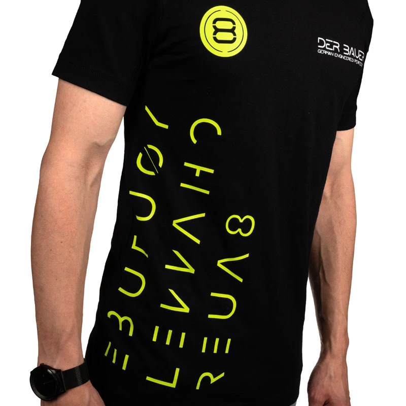 T-shirt der8auer YT-Design, tamanho M, mistura de algodão vestuário de lazer