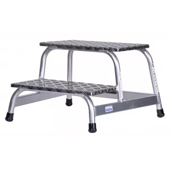 Degrau Krause 805027, alumínio 2 degraus, carga máx. 150 kg, comprimento 680 mm, altura 41 cm