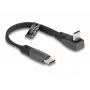 Cabo plano USB 2.0 DeLOCK conector macho USB Type-C para conector macho USB Type-C em ângulo PD 3.0 60 W 14 cm preto