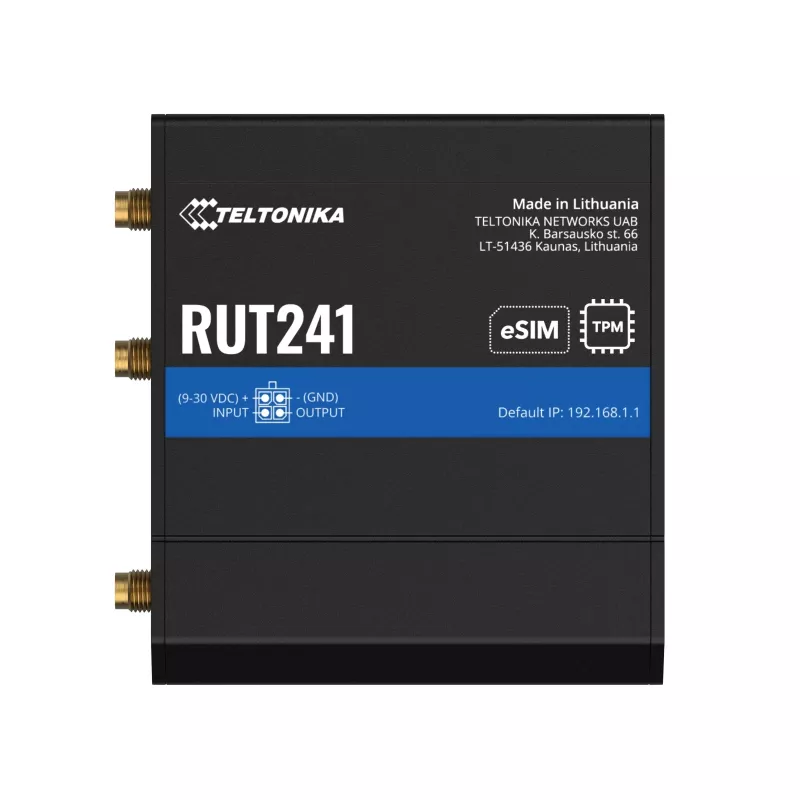 Router LTE WiFi 4 Teltonika RUT241 versão eSIM Europa com fonte de alimentação UE (RUT241210000)