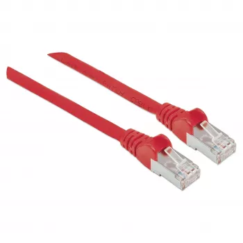 Cabo de rede patch Intellinet, Cat6, 0,5 m, vermelho, cobre, S/FTP, LSOH / LSZH, PVC, RJ45, contactos banhados a ouro, bainha de proteção contra dobras, com bainha, garantia vitalícia