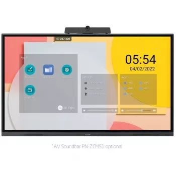 Sharp PN-L752B Quadro Interativo 190,5 cm (75 polegadas) 3840 x 2160 píxeis Ecrã Tátil Preto