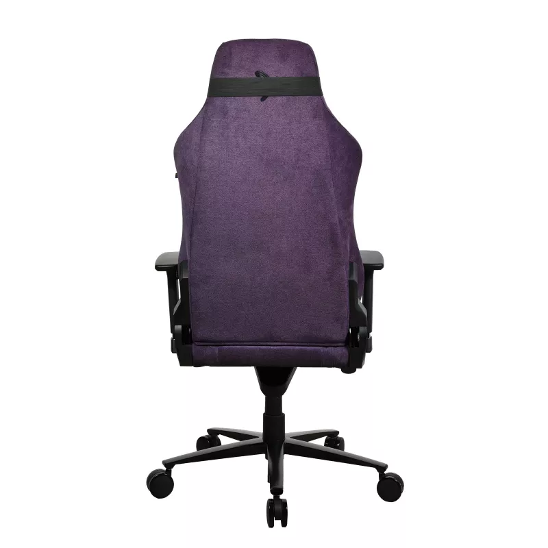 Cadeira gaming Arozzi Vernazza SoftFabric roxa — design ergonómico, braços e altura ajustáveis