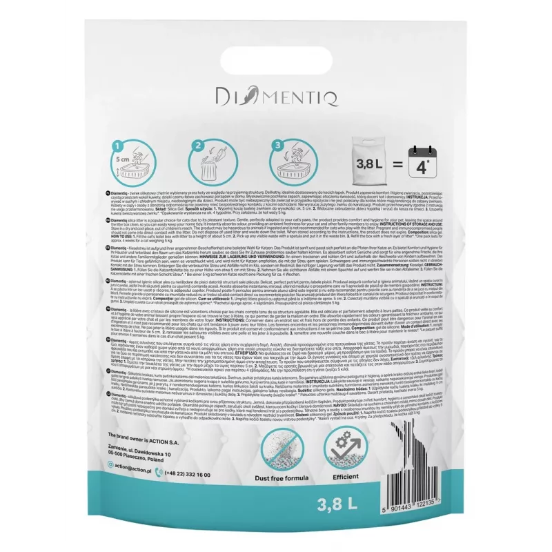 Diamentiq Ocean Breeze areia para gatos não aglomerante, 3,8 l