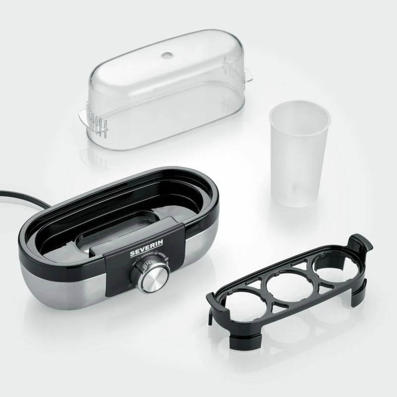 Cozedor de ovos Severin EK 3163 3 ovos preto aço inoxidável transparente