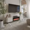 Móvel de TV Cama Meble Volare 200 x 39 x 49 cm cashmere com lareira elétrica