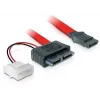 Cabo SATA Slimline ALL-in-One Delock - Cabo SATA - Slimline SATA, ficha de alimentação interna de 4 pinos (5 V)