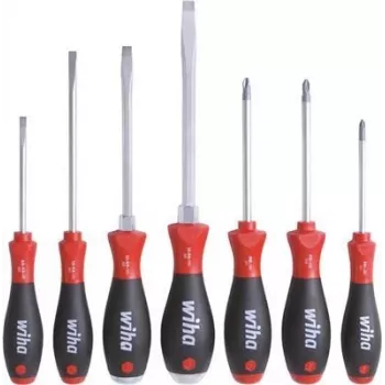 Conjunto de chaves de fendas wiha 40585 — 7 peças: PH1, PH2, PZ2, fenda 4,5, 5,5, 6,5, 8 mm