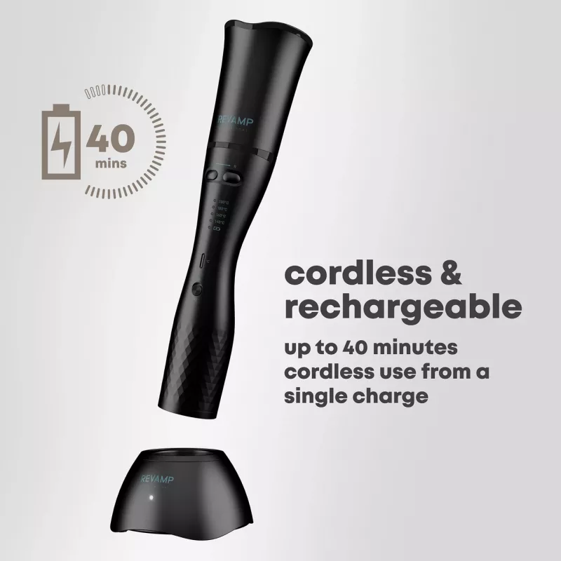 Modelador de caracóis sem fios Revamp CL-2500-EU2 Progloss Liberate – modelador de caracóis sem fios recarregável, dispositivo de styling portátil