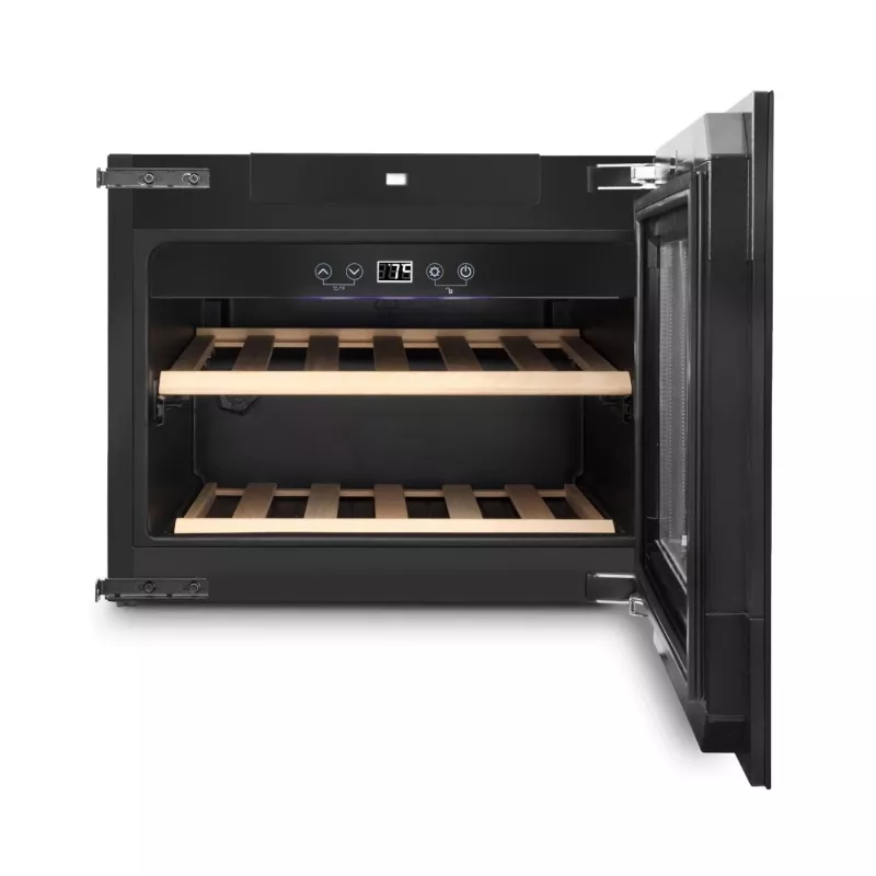 Garrafa de vinho de encastrar Caso WineDeluxe E 18 — 18 garrafas, altura 46 cm, preto, classe energética G