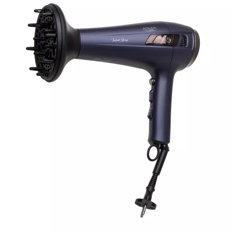 Secador de cabelo com cabo retrátil - 2400W + difusor Adler