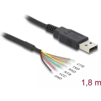 Conversor DeLOCK USB 2.0 para série UART LVTTL 6 fios abertos 3,3V 1,8m