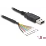 Conversor DeLOCK USB 2.0 para série UART LVTTL 6 fios abertos 3,3V 1,8m