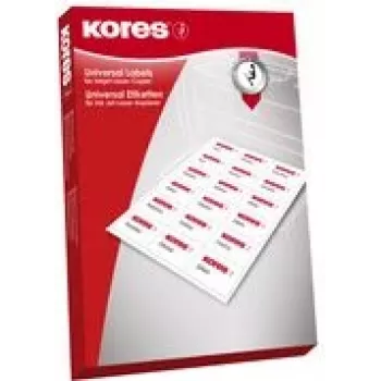 Etiquetas autocolantes Kores L105148.25PE retangulares brancas 100 unid.
