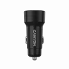 Carregador de automóvel CANYON OnDrive 30 PD 30W USB-C preto – fonte de alimentação USB-C para veículos, 30W PD