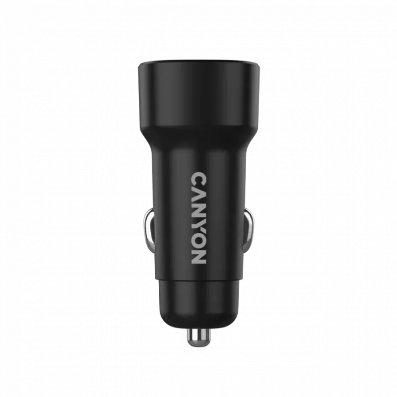 Carregador de automóvel CANYON OnDrive 30 PD 30W USB-C preto – fonte de alimentação USB-C para veículos, 30W PD