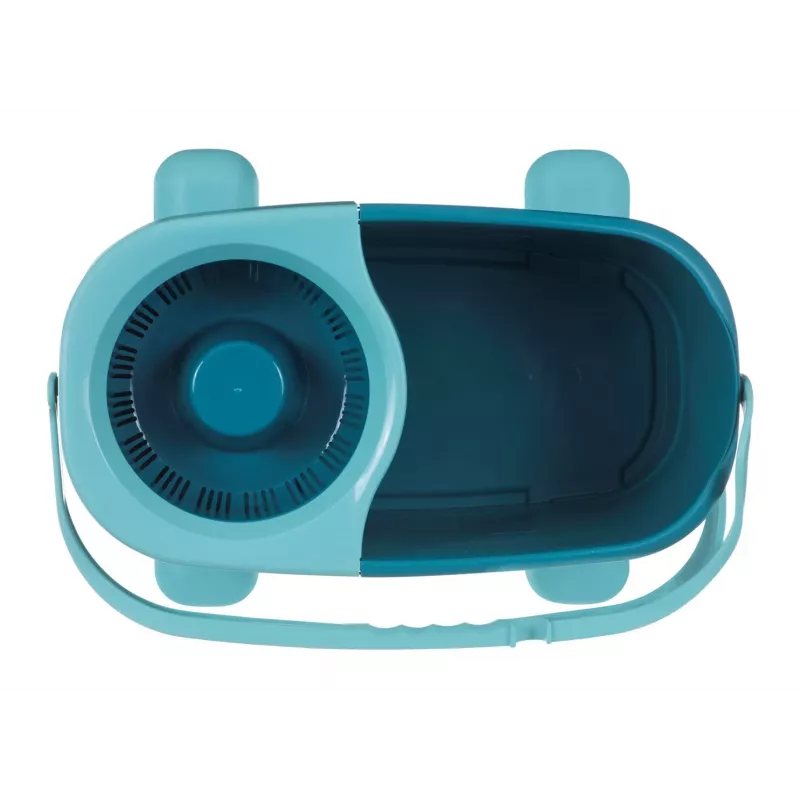 Sistema de limpeza Leifheit Clean Twist Mop Ergo mobil, depósito único, azul, com mopa e rodas direcionais
