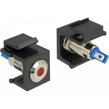 Conector de fios Keystone DeLOCK 86464 LED preto azul vermelho aço inoxidável