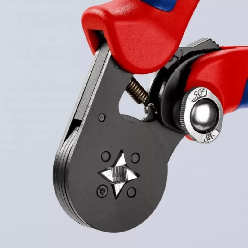 Alicate de cravar autoajustável 97 53 04 SB (vermelho/azul, para terminais de fio)