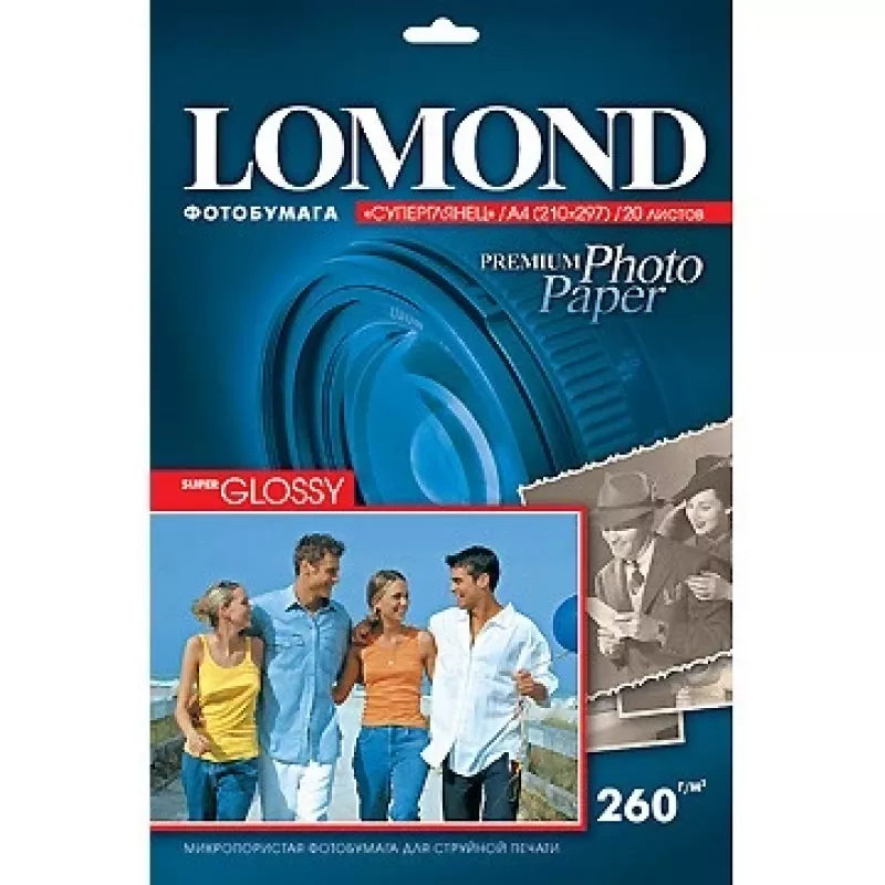 Papel fotográfico Lomond Premium 260 g/m² A4 super brilhante, 20 folhas