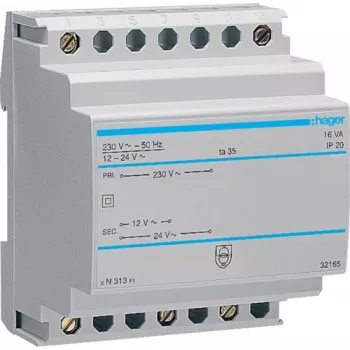Transformador de segurança 12V/1,33A ou 24V/0,67A ST313 (ST313)