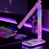 Candeeiro de mesa Hawk HW-LAMP04 branco LED ajustável, superfície branca, cabeça e braço ajustáveis