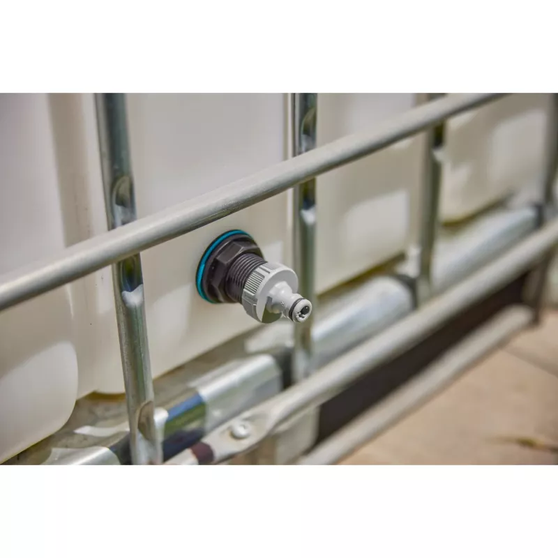 Conector de depósito Push IN, G 1 e G 3/4 (preto, para espessuras de parede de 2-10 mm)