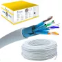 Cabo de rede Extralink par entrançado CAT6A FTP (F/FTP) V2 interior 500M cinzento