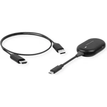 Conjunto de dongle de visualização sem fios P2P ROLINE, Tx+Rx, USB-C para HDMI sem fios, 1080p, 20 m