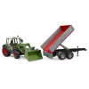 Trator de brincar BRUDER Fendt Vario 211 com carregador frontal e atrelado lateral