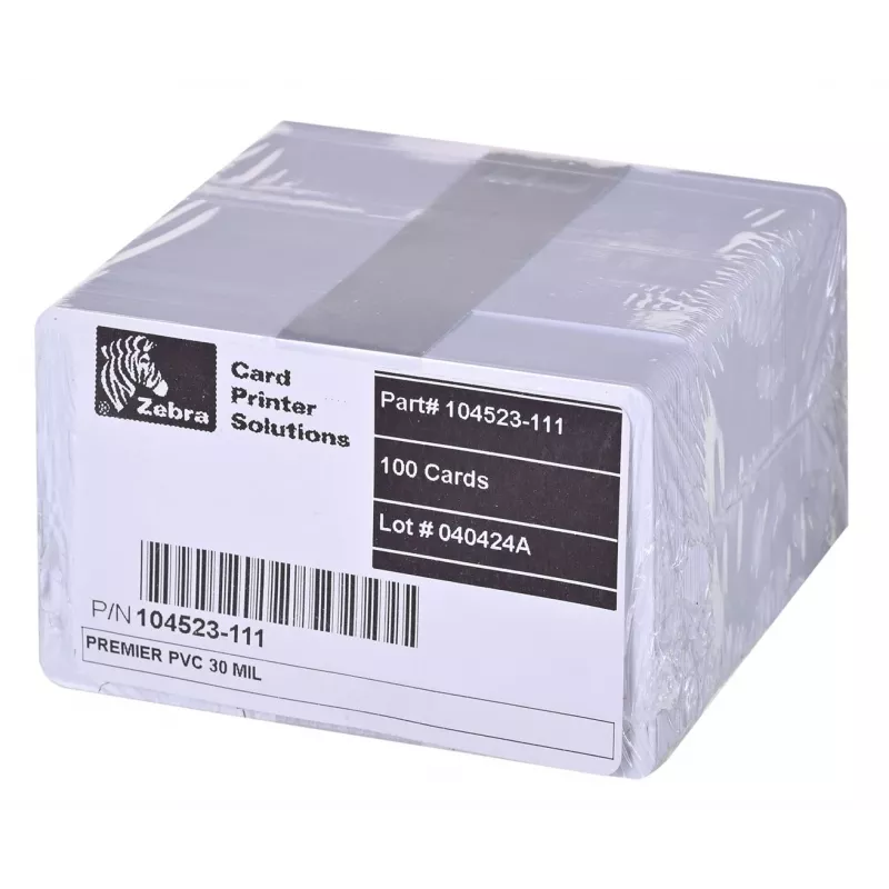 Cartões PVC Premier Zebra, 30 mil (5 embalagens x 100)