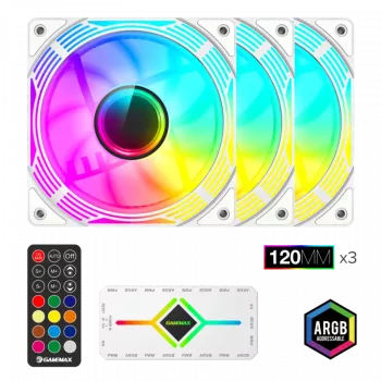 Gamemax | Ventoinha de caixa | KF300 BK | Branco