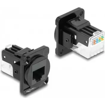 Módulo D-Type DeLOCK RJ45 Cat.6A fêmea para LSA fêmea preto 87817