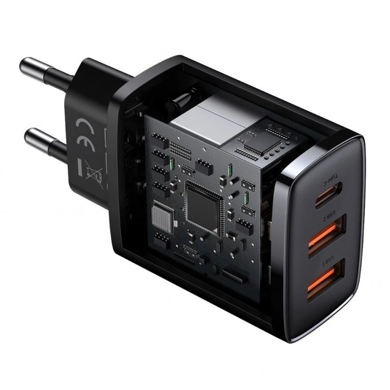 Carregador USB Baseus 30W QC PD3.0 Type-C carregamento rápido para iPhone 17 16 15 14 13 12 Pro Max Xiaomi Samsung