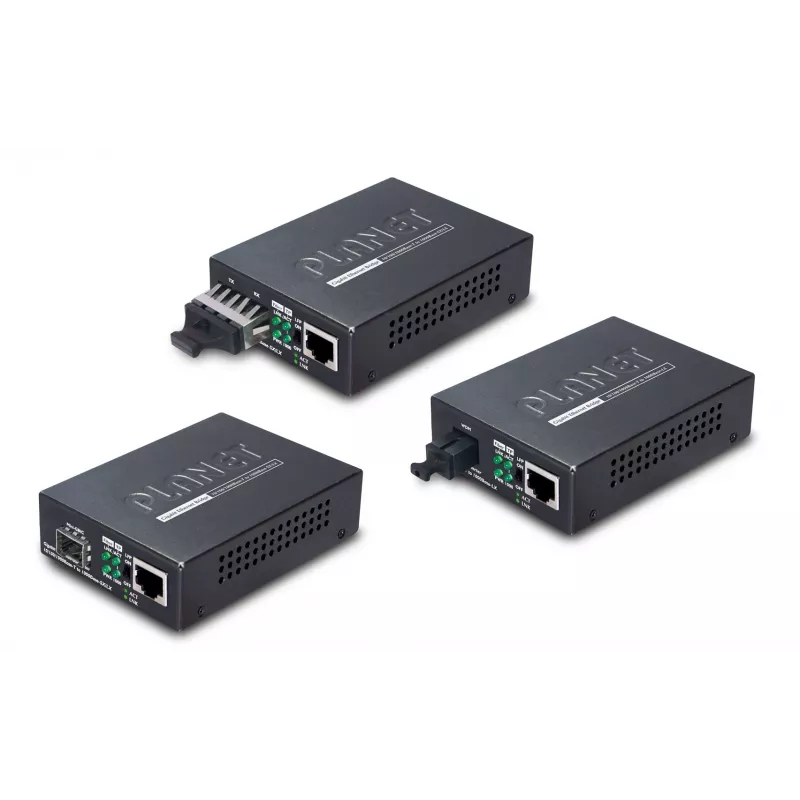 PLANET GT805A Conversor de rede de mídia 1000 Mbit/s multimodo preto