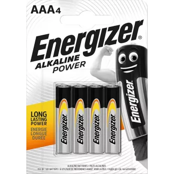 ENERGIZER PILHA ALCALINA POWER AAA LR03 4 UNID.