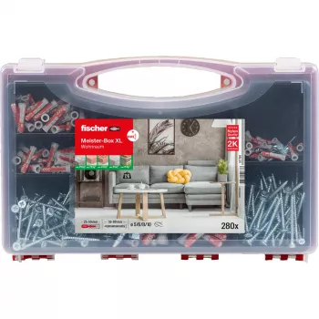 Conjunto de fixação FISCHER Meister-Box XL 210 peças – sortido de buchas, parafusos e elementos de fixação