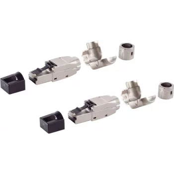 Ficha de rede ShiverPeaks BS08-51003-2 Cat. 6A ficha angular sem ferramentas STP