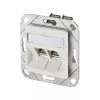 METZ CONNECT BTR IT CONNECT E-DAT Módulo 8/8(8) UPk - Tomada de ligação, encastrar - RJ-45 x 2 - Branco puro, RAL 9010 - 2 portas (1309121102-E)