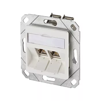METZ CONNECT BTR IT CONNECT E-DAT Módulo 8/8(8) UPk - Tomada de ligação, encastrar - RJ-45 x 2 - Branco puro, RAL 9010 - 2 portas (1309121102-E)
