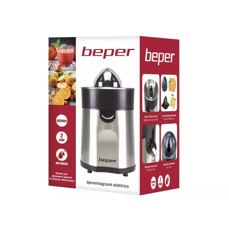 Espremedor de citrinos elétrico Beper P102EST001 85 W aço inoxidável