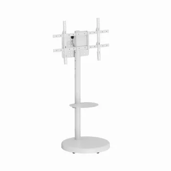 Suporte de TV de chão GEMBIRD TVS-86TR-01-W para televisores de 37–86 polegadas, branco, orientável e inclinável, VESA 200x200–600x400, carga máx. 50 kg