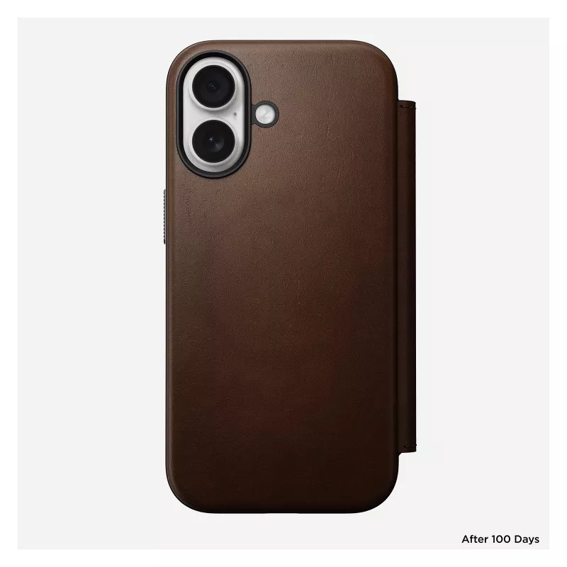 Capa tipo carteira para telemóvel Nomad NM014209858 para Apple iPhone 17, 16 cm (6,3 polegadas), castanha, 4 compartimentos para cartões