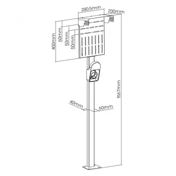Suporte exterior para carregadores de veículos elétricos e PHEV Maclean, aço, 15 kg máx., MCE456