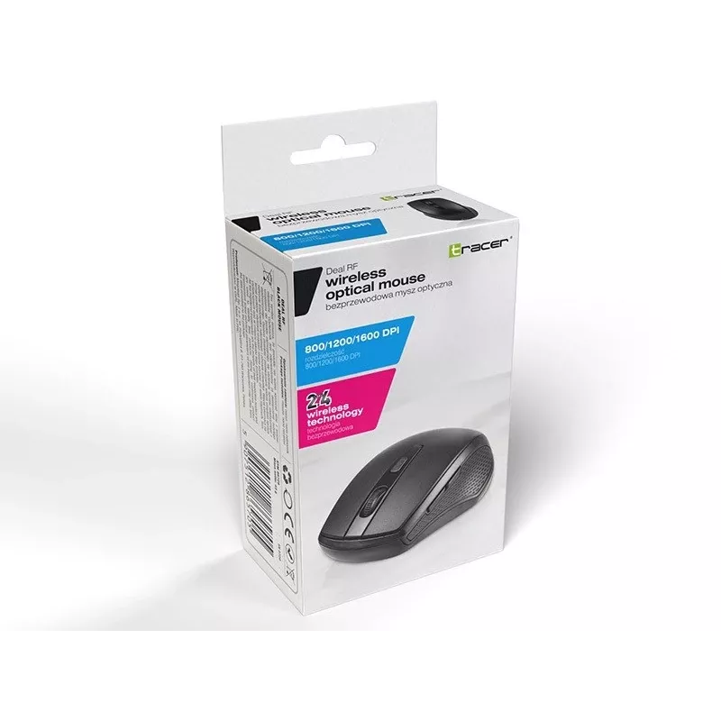 Rato ótico sem fios TRACER TRAMYS46729, RF 10 m, 1600 DPI, 6 botões, para destros, recetor nano, a pilhas